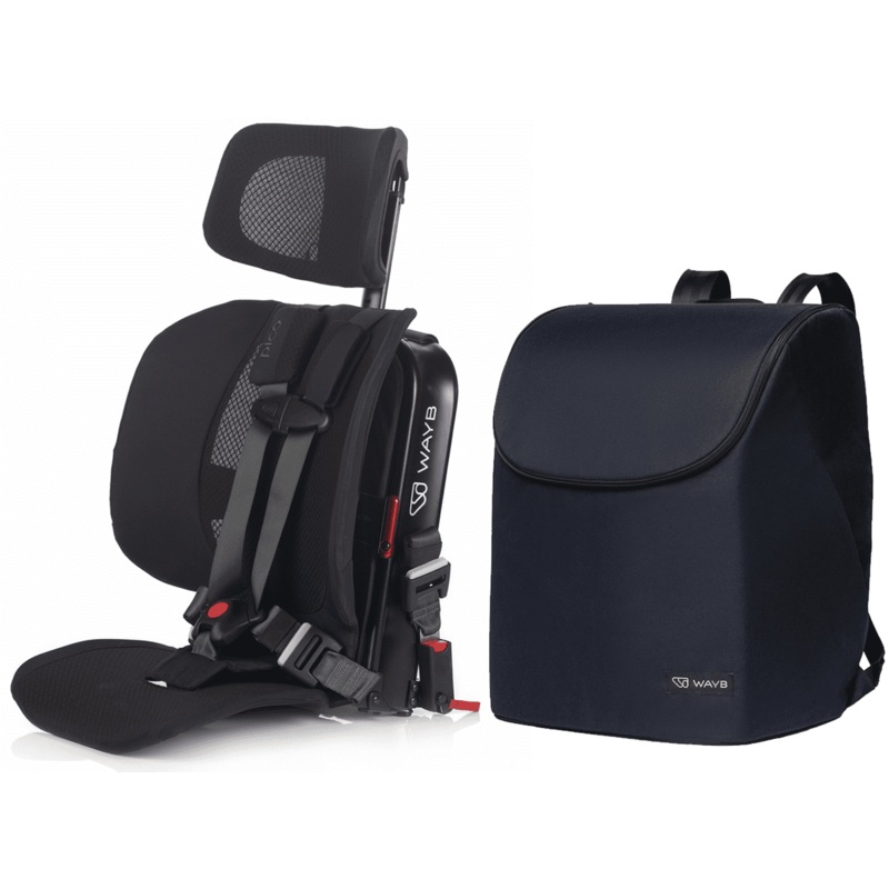 WAYB Pico Forward Facing Travel Car Seat + Deluxe Travel Bag Bundle – Jet