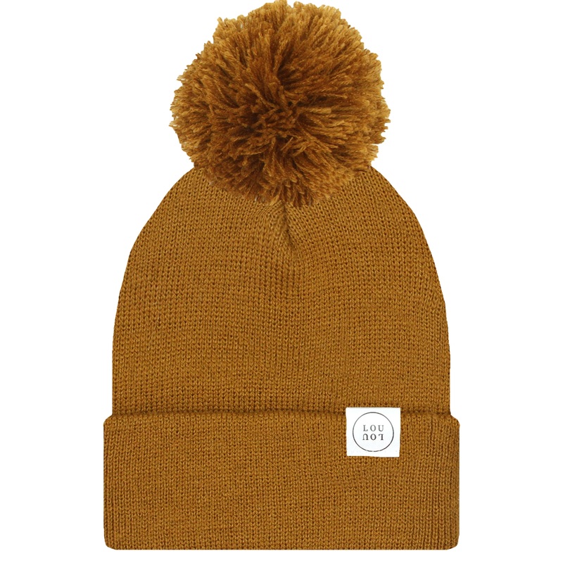 Beanie with Pom – Camel Brown