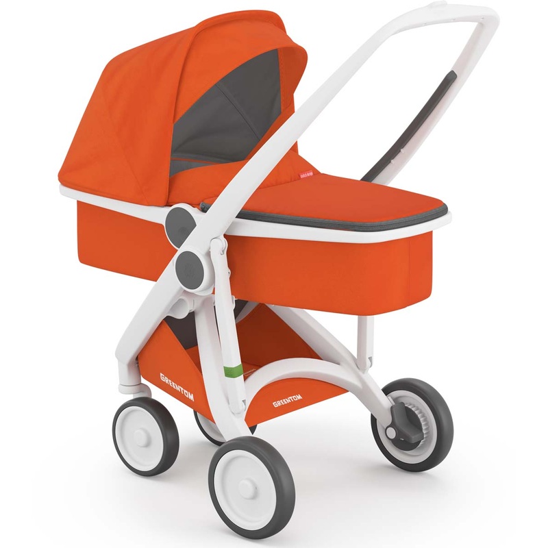Greentom Carrycot Stroller – White/Orange
