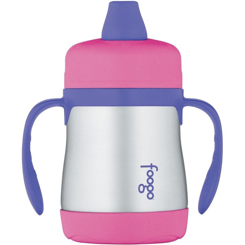 Thermos Foogo Leak-Proof Stainless Steel Sippy Cup – 7 Ounce – Pink/Purple