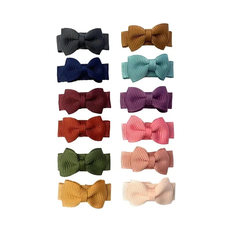 Baby Wisp Small Snap Tuxedo Bow Hairclips – Assorted Colors