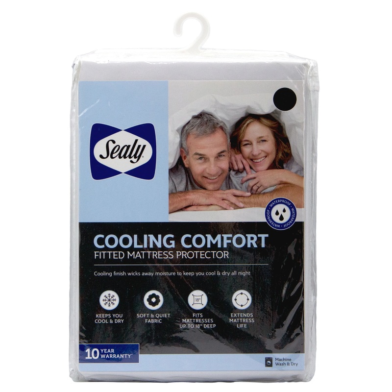 Cool Comfort Fitted Mattress Protector, Full – White