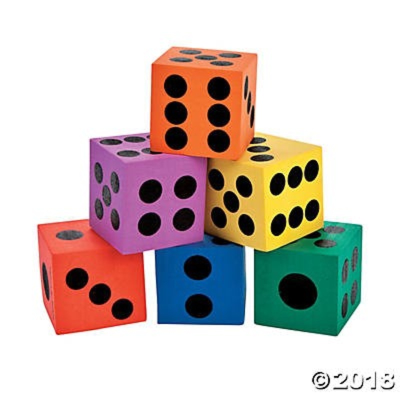 Foam Playing Dice, Standard, 1 1/2″