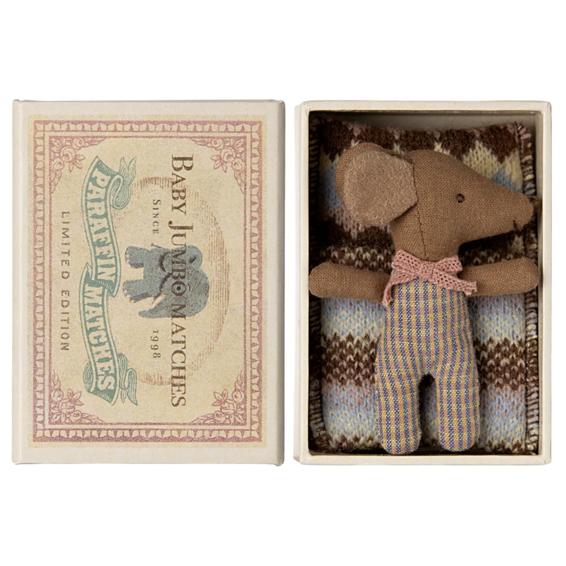 Maileg Sleepy Wakey Baby Mouse – Rose
