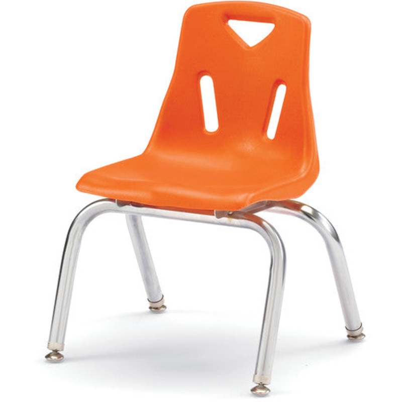 Berries Stacking Chair with Chrome-Plated Legs – 12″ Ht – Orange