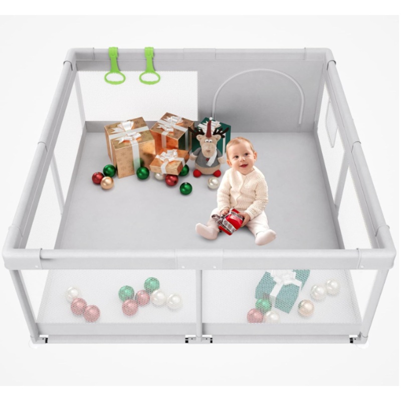 Flying Fish Playpen, 59 x 59in, Gray