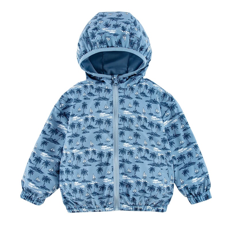 Reversible Windbreaker Island Palms Blue