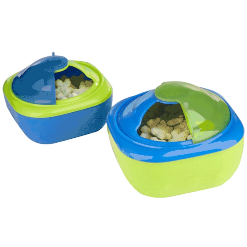 Sassy Perfect Sized Snack Pods in Blue with Green Accents