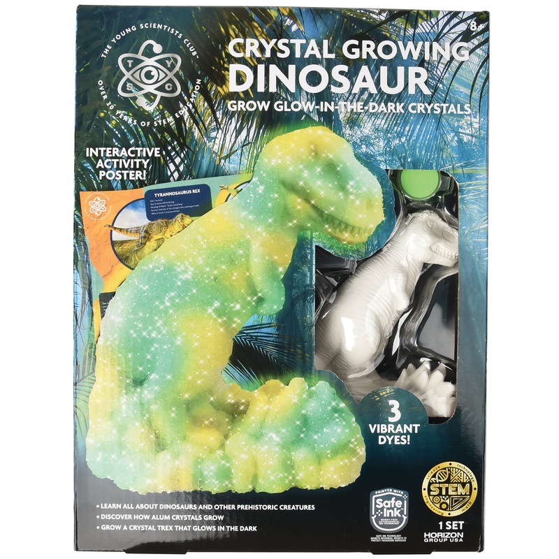 The Young Scientists Club Crystal Growing Dinosaur Glow In-The-Dark Crystals