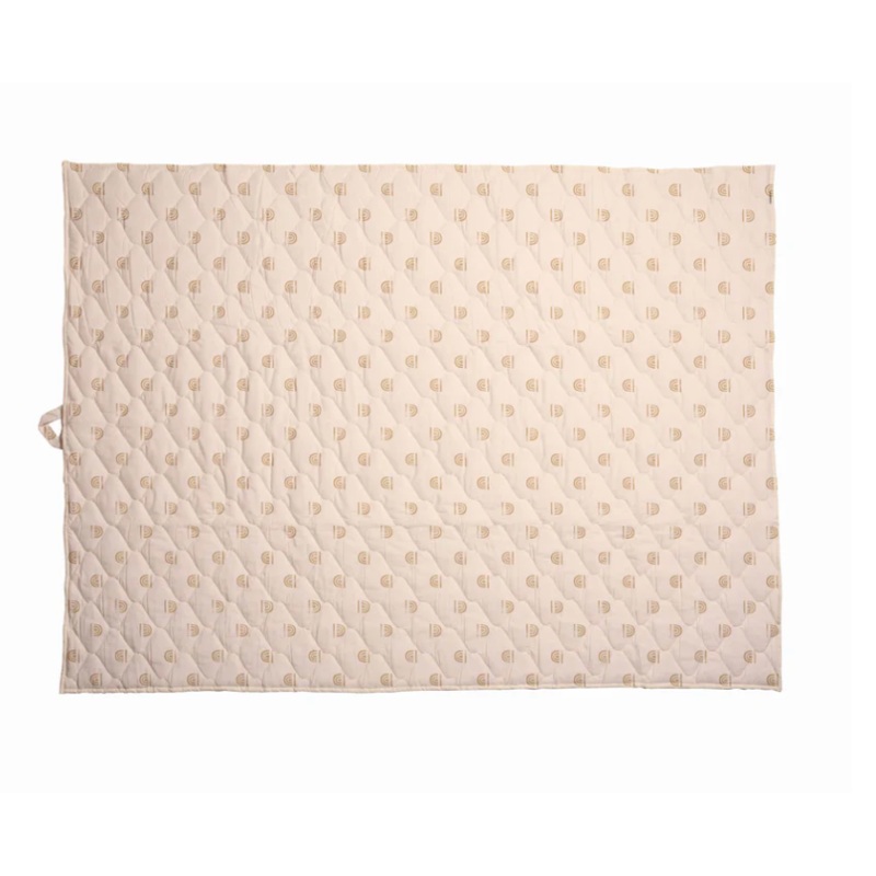 Toki Kids Picnic Blanket, Rainbow Stamp Cream, 60″x 84″