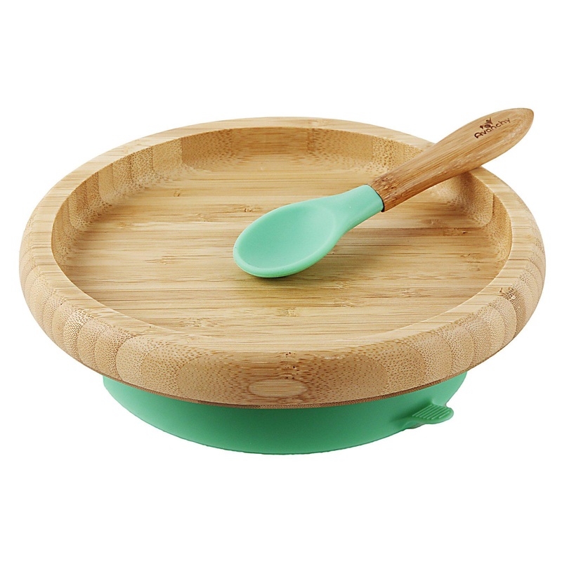 Avanchy Baby Stay Put Suction Plate + Spoon
