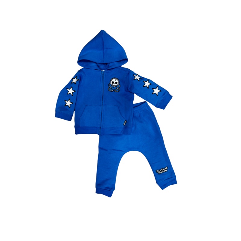 Patched Sweat Set – Blue