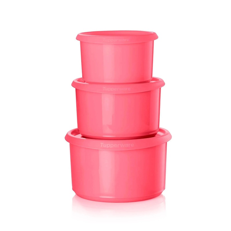 6pc (set of 3) Serve and Store Food Storage Canister Set Pink