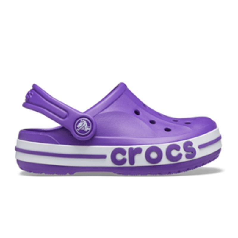 Girls Neon Purple Crocs Slippers