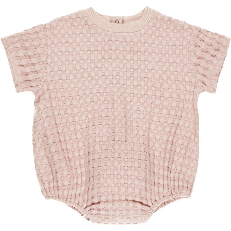 Quincy Mae Relaxed Bubble Romper || Bubblegum