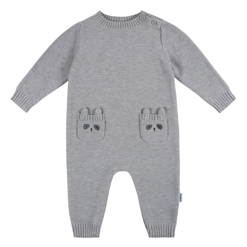 Baby Boys Raccoon Sweater Knit Romper