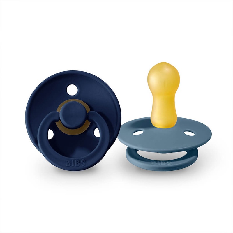 Bibs Natural Rubber Pacifier 2 Pack Deep Space/Petrol