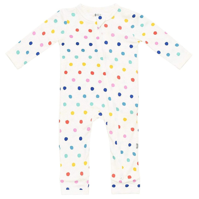 Kyte Baby Printed Zippered Romper – Polka Dots (Newborn)