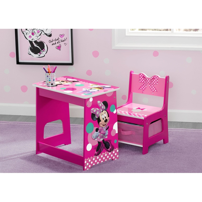 Minnie Mouse Kids Wood Desk and Chair Set