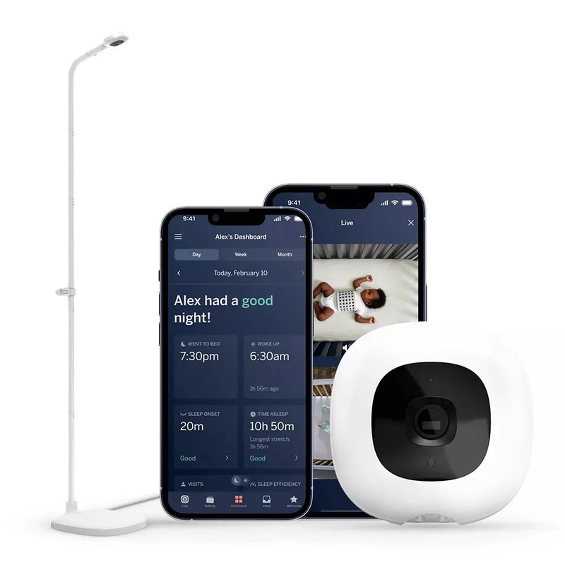 Pro Smart Baby Monitor & Floor Stand – White (See Description)