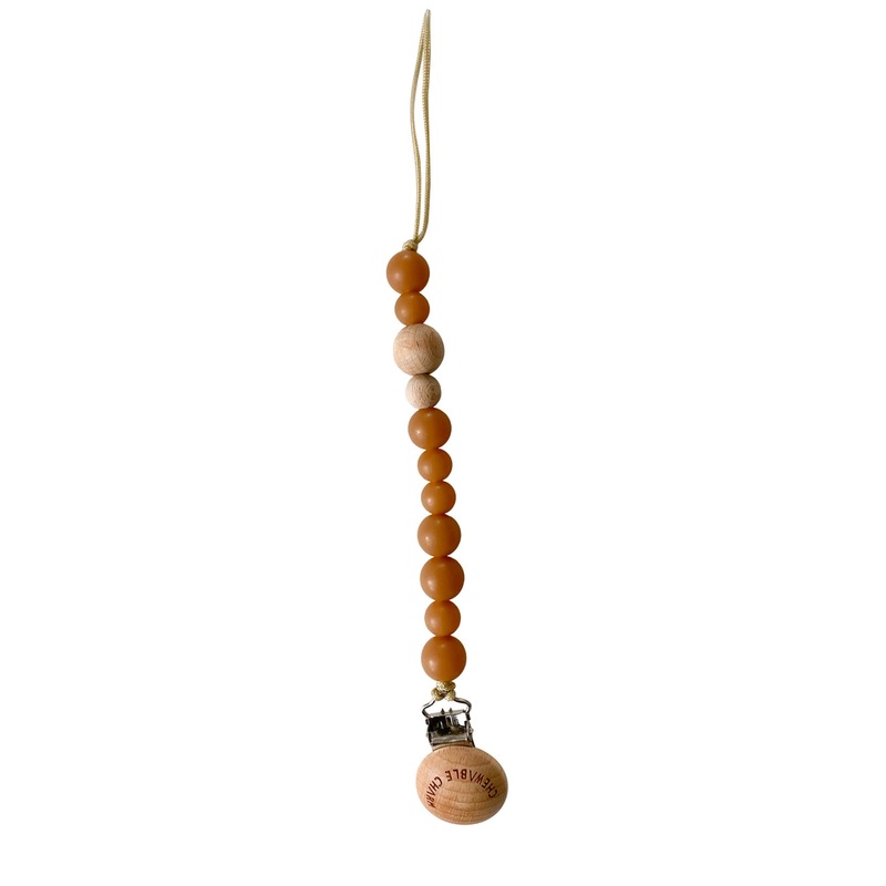 Chewable Charms Classic Pacifier Clip – Wood + Heava Natural Rubber
