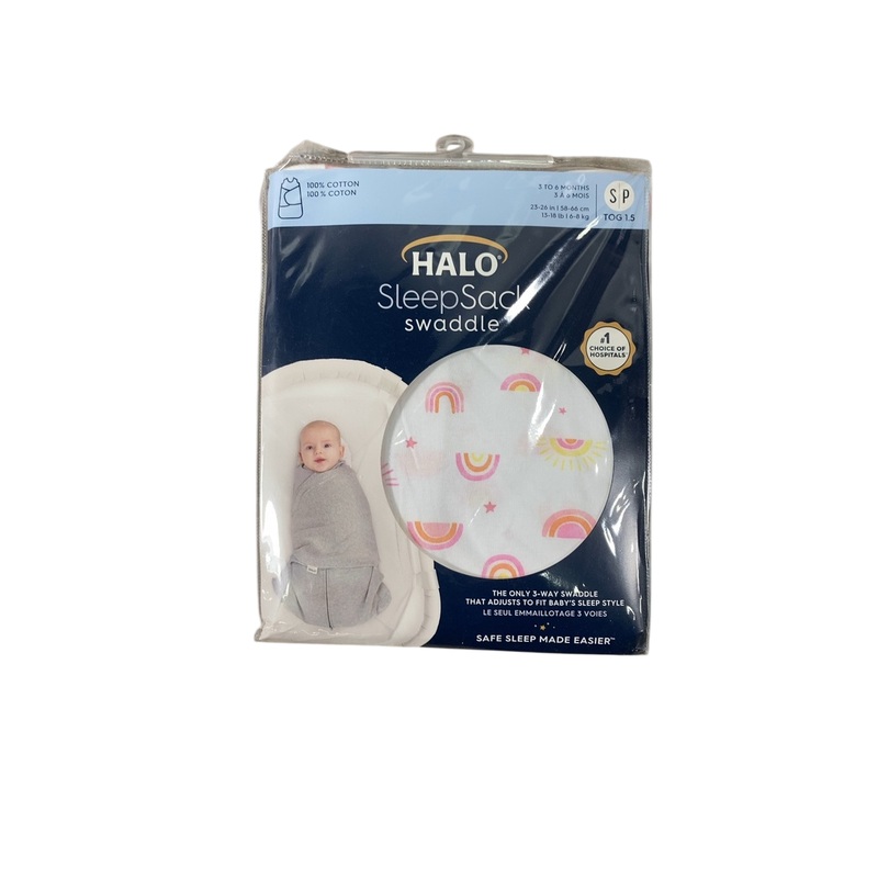Halo SleepSack Swaddle, Small, Sunshine Rainbows