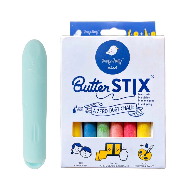 Jaq Jaq Bird Butterstix – Dustless Chalk Colors with Holder – 12 Pcs