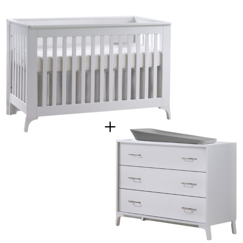 Metro Convertible Crib and 3 Drawer Dresser Combo