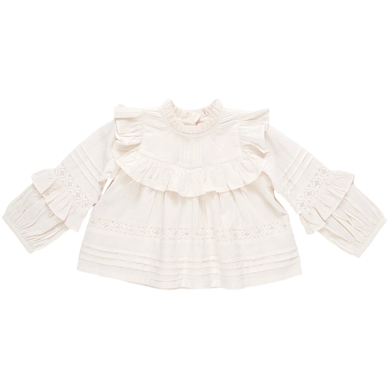 Pink Chicken Lace Mira Top – Antique White