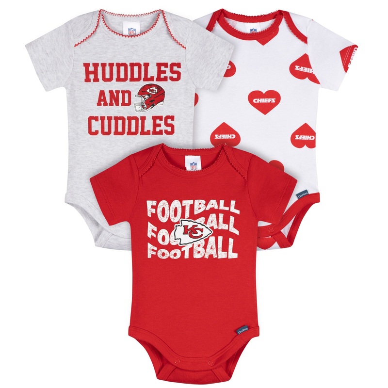 3-Pack Baby Girls Kansas City Chiefs Bodysuit Set