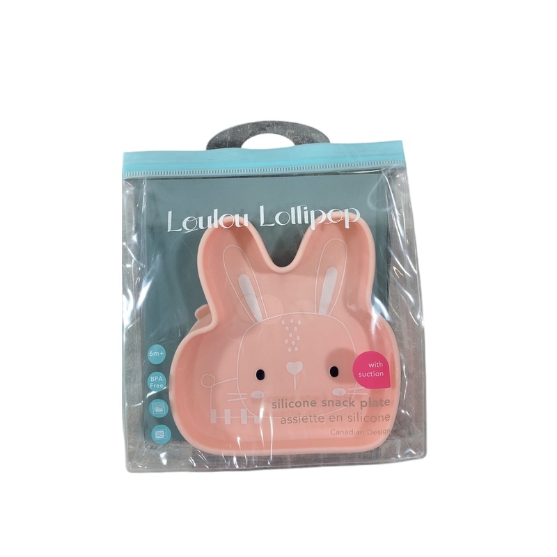 LouLou Lollipop Silicone Suction Snack Plate, Bunny