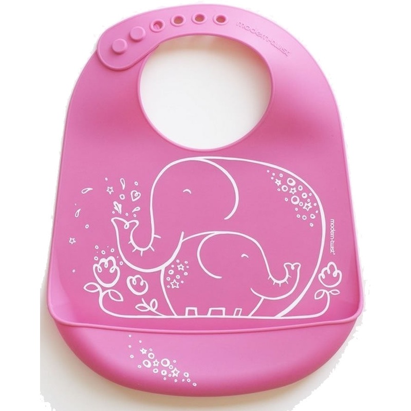 Modern-Twist Bucket Bib – Elephant Hugs Pink