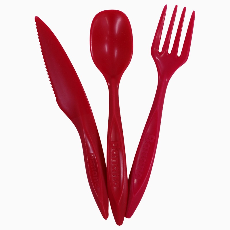 Plastic Cutlery Set  Red