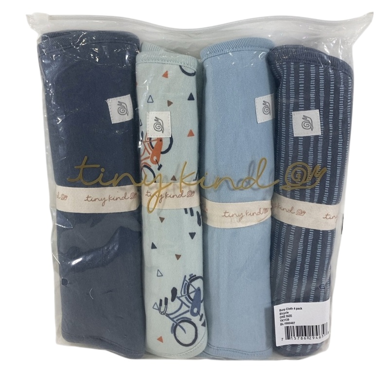 Tiny Kind Burp Cloth 4 Pack, Bicycle