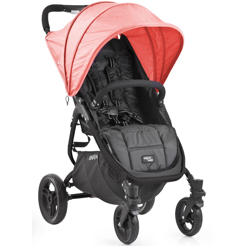 Valco Snap 4 Stroller and Hood – Black/Coral
