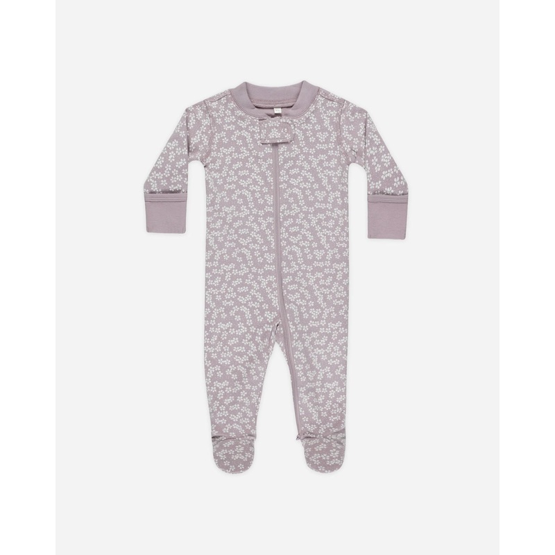 Zip Long Sleeve Sleeper Footie || Lavender Ditsy