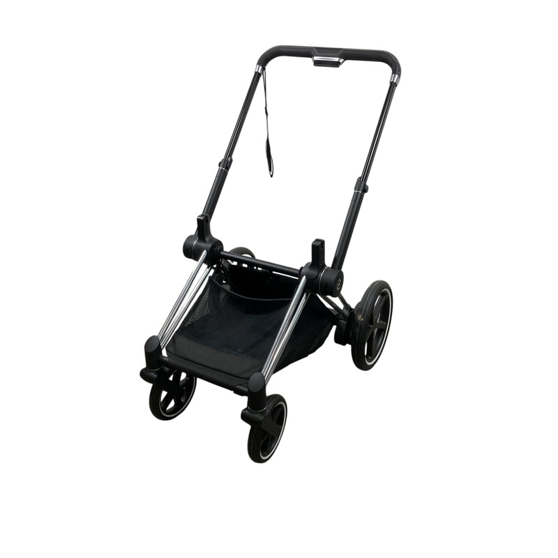 Cybex E-PRIAM Stroller Frame Only, Chrome With Black Details, with Battery