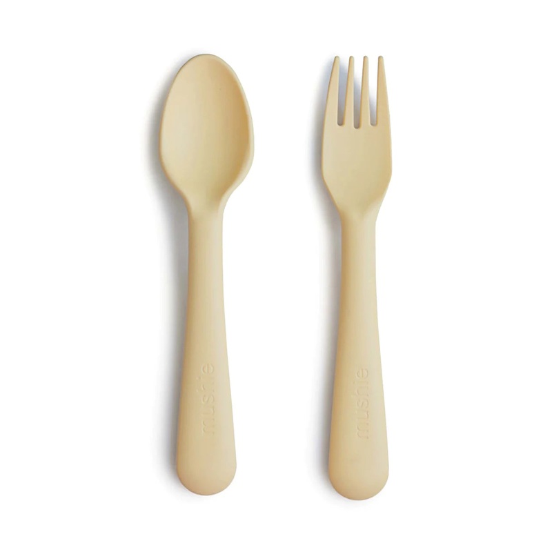 Dinnerware Fork and Spoon Set – Pale Daffodil