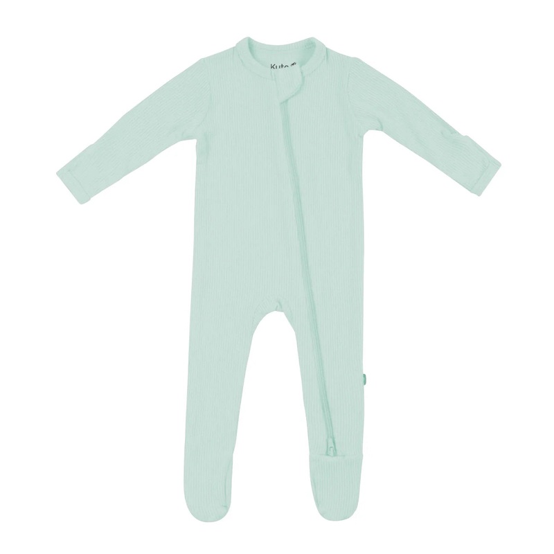 Kyte Baby Ribbed Zipper Footie in Sage