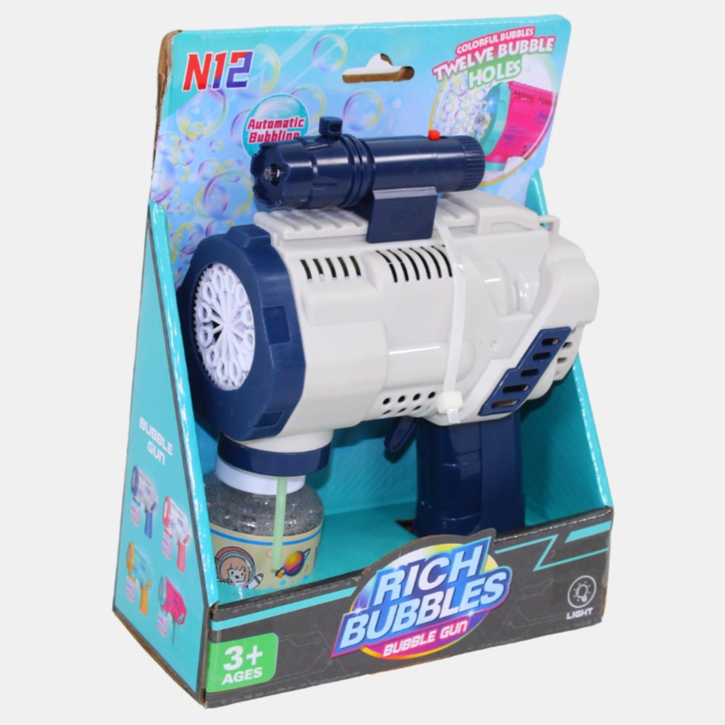 Rich Bubbles Bubble Gun (White & Blue)