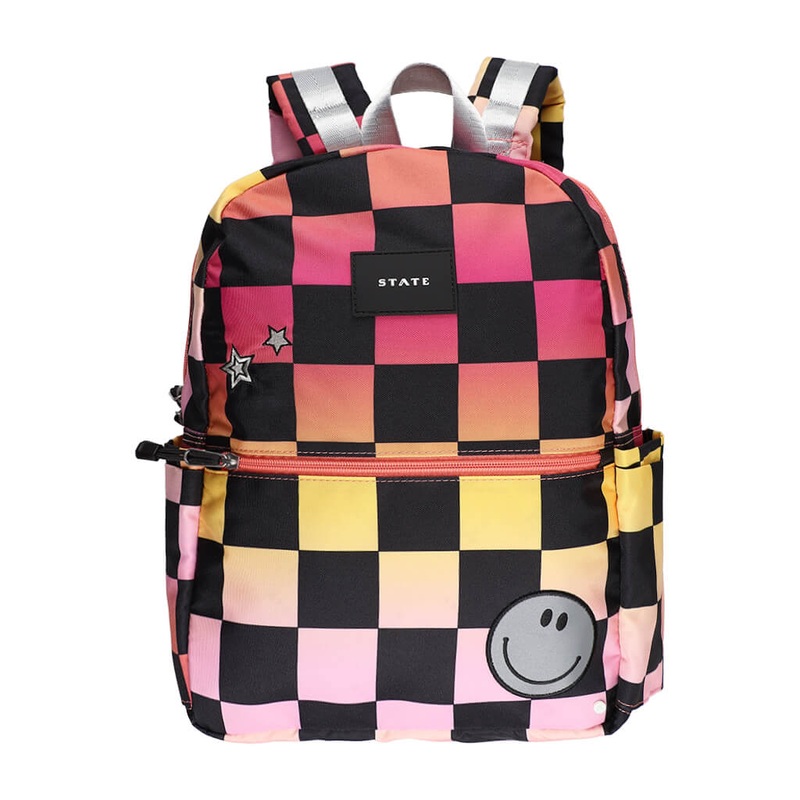 STE Kane Kids Travel Backpack Pink Checkerboard