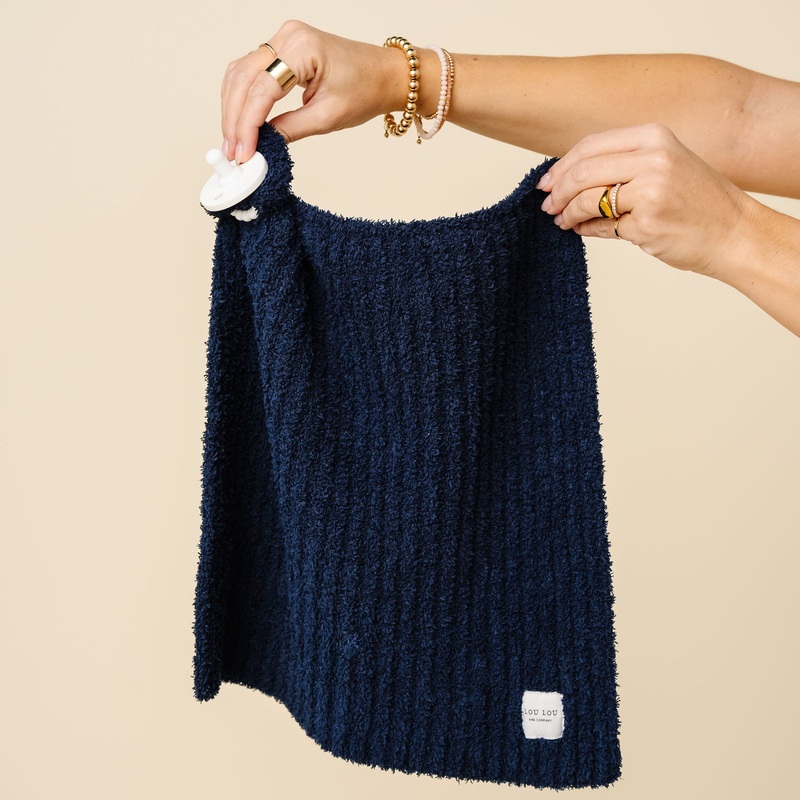Chenille Blanket – Navy – Mini/Lovey