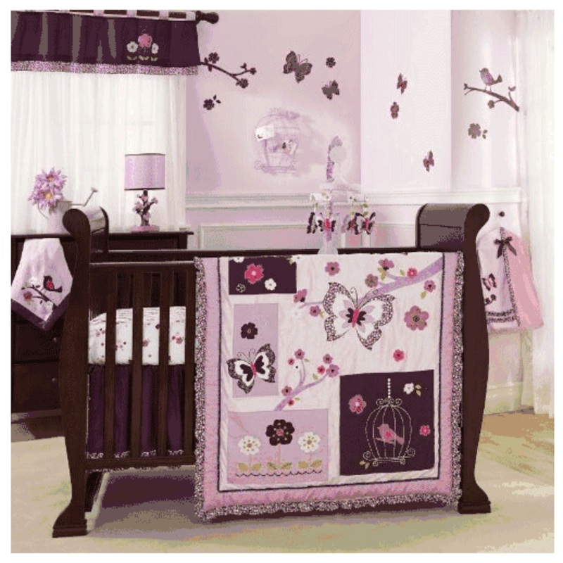 Lambs & Ivy Plumberry 5 Piece Crib Bedding Set