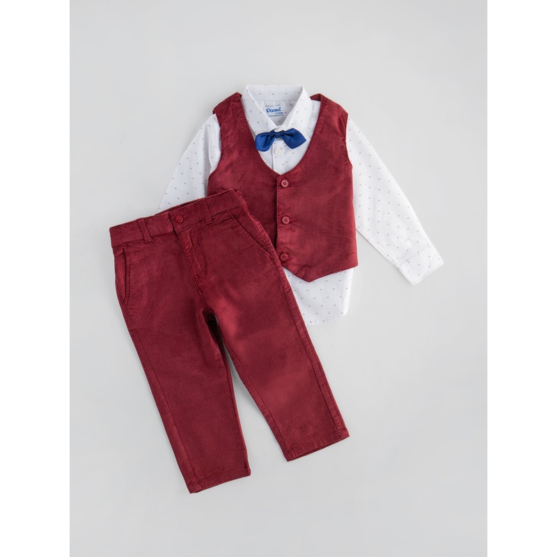Popees Formal Shirt, Waistcoat & Pant Set with Bow Tie (2-8 Years) for Boys 2-3 YEAR