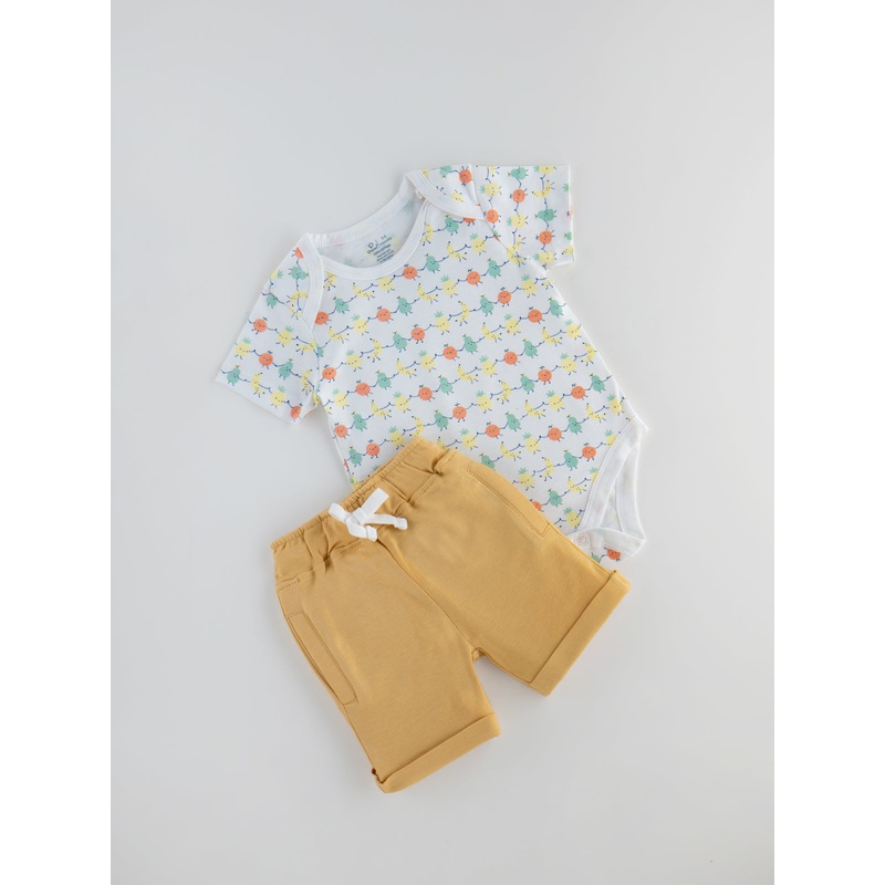 Popees Skin-friendly Bodysuit and Shorts Set (3-12 months) for Boys 3-6 M