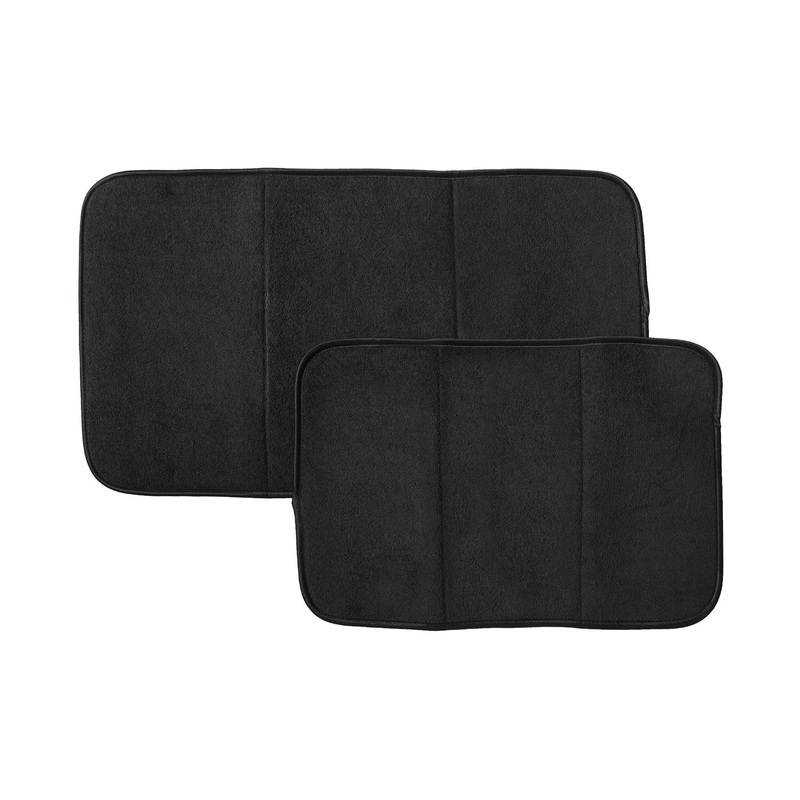 T-fal Microfiber Dish Drying Mat Reverses to Mesh, 2 Piece Set, Black