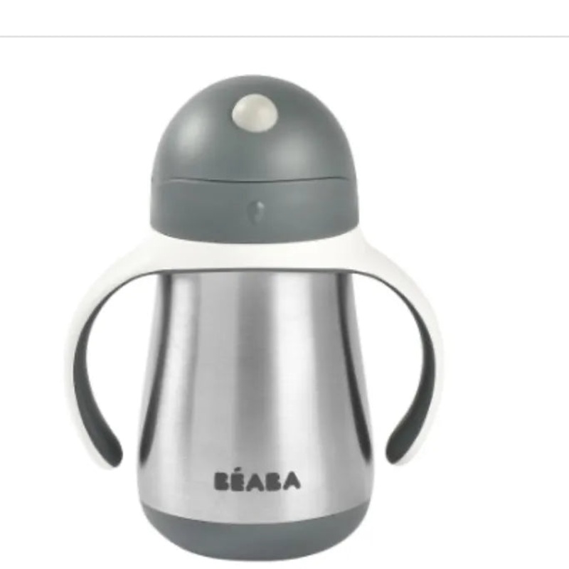 Tazza Con Cannuccia in Acciaio Inox 250ml – Grigio