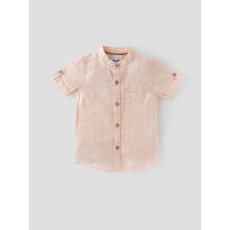 Popees Classy Half Sleeve Mandarin Collar Shirt (1-8 Years) for Boys 1-2 YEAR