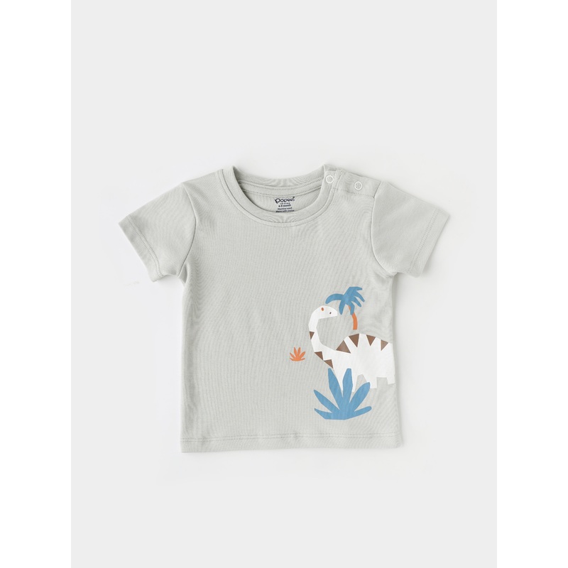 Popees Half-Sleeve Shoulder Open Tshirt for Baby Boys (3-24 Months) Made of Cotton Rich Fabric 3-6 M
