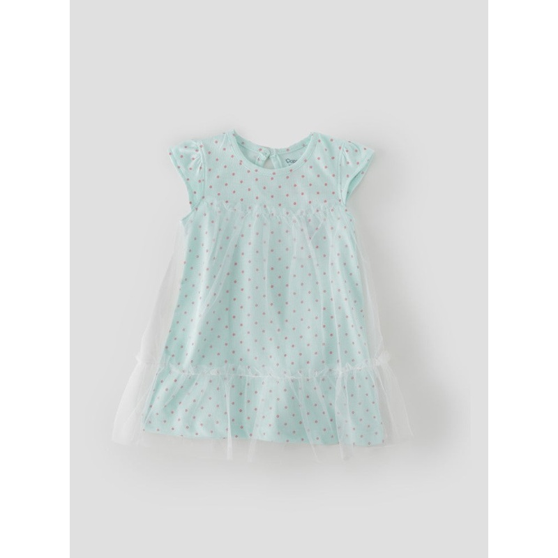 Popees Net Frock with Ruffle Hem (3-36 Months) for Baby Girls 3-6 M